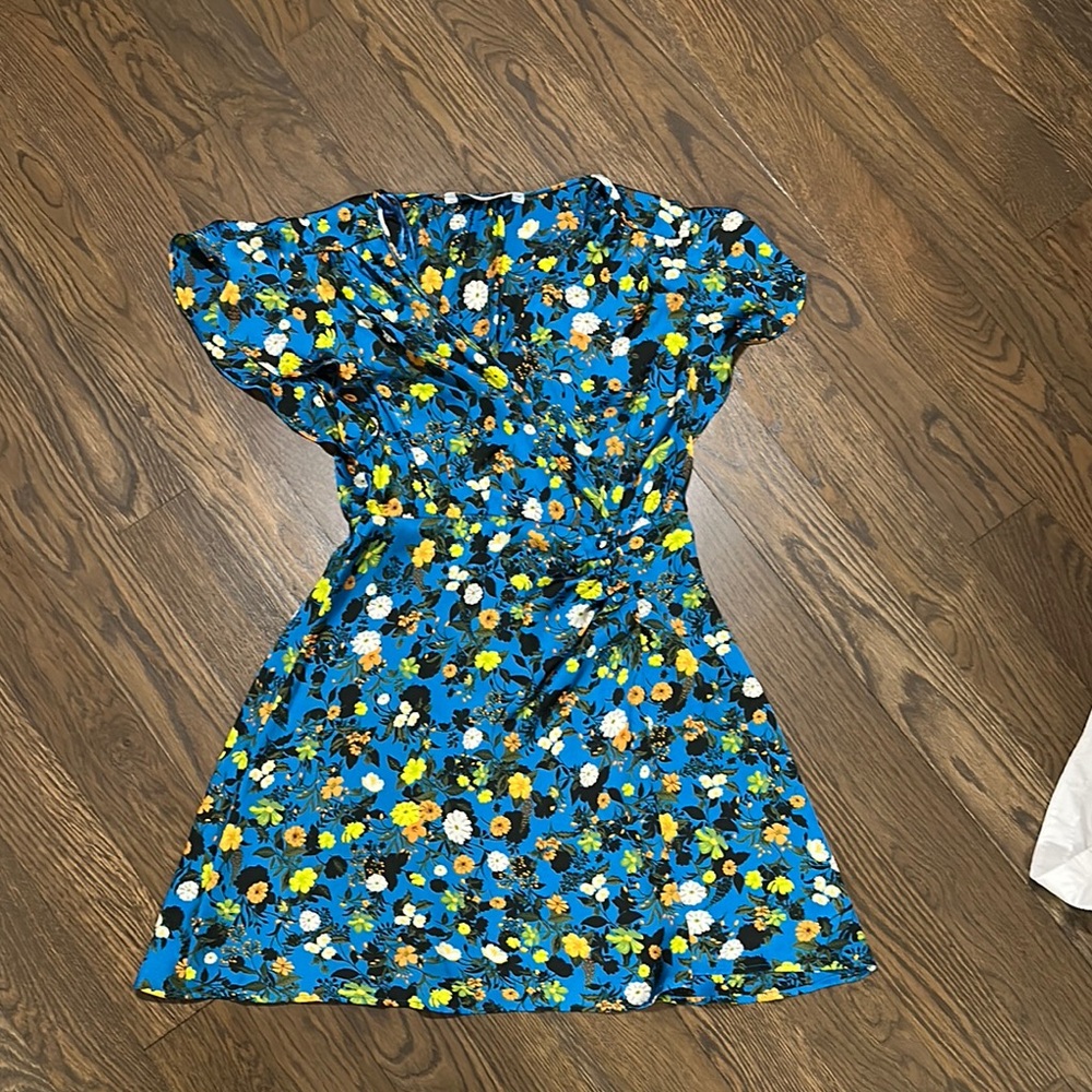Zara Blue Floral Mini Dress Size M